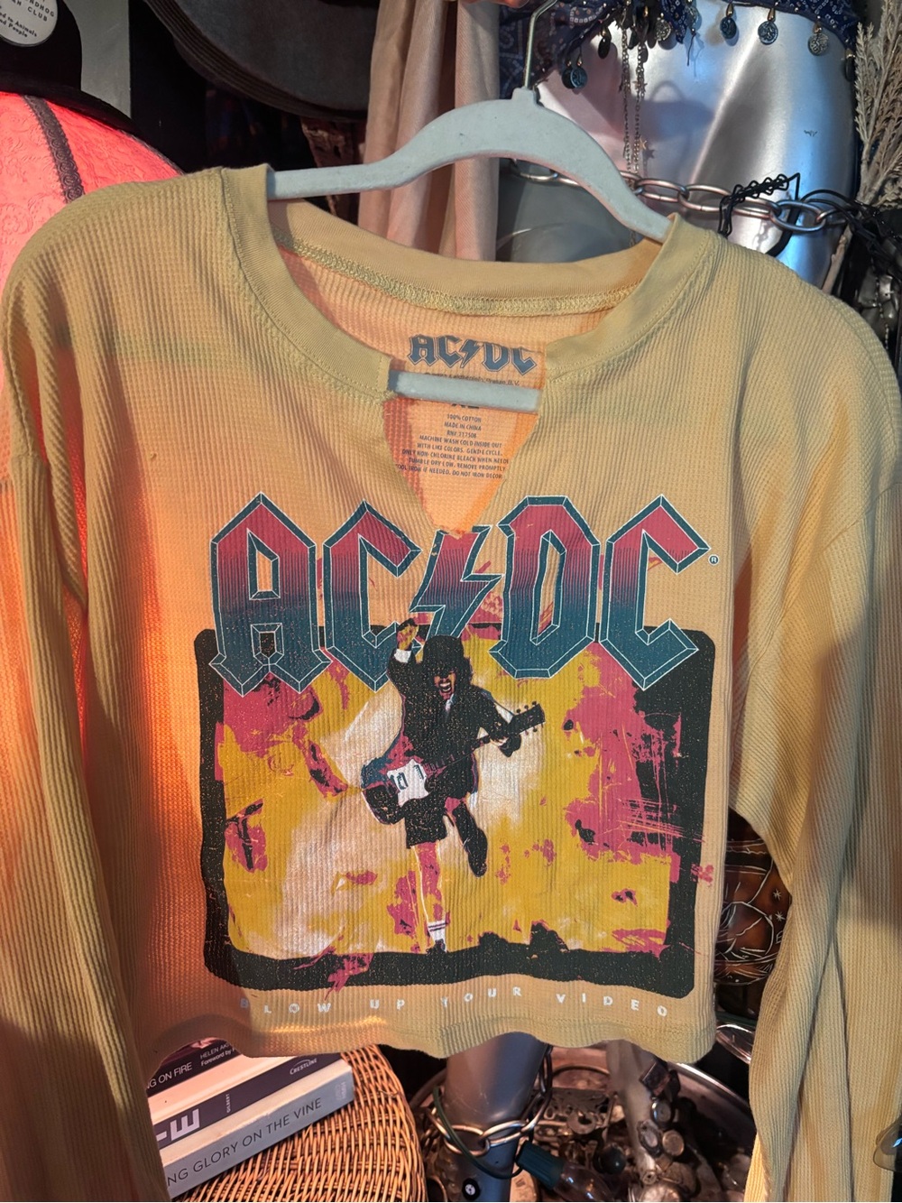 AC/DC Yellow Kids' Long-Sleeve Graphic Tee with Concert Art